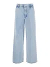 Frame Light Blue Wide Jeans In Light Blue