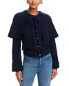 Frame Cape-effect Cable-knit Wool-blend Cardigan In Blue