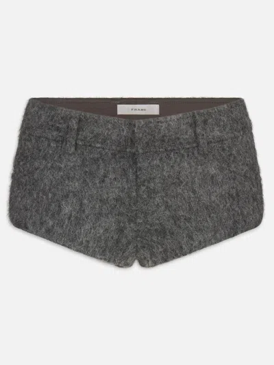 Frame The Wool Micro Shorts In Gray