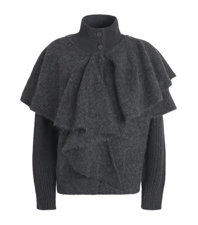Frame The Wrap Cape Coat In Grey