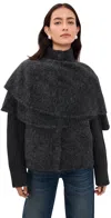 Frame The Wrap Cape Coat Grey In Grey