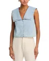 Frame The Yacht Denim Sleeveless Top In Blue