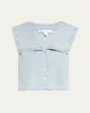 Frame The Yacht Denim Sleeveless Top In Attention