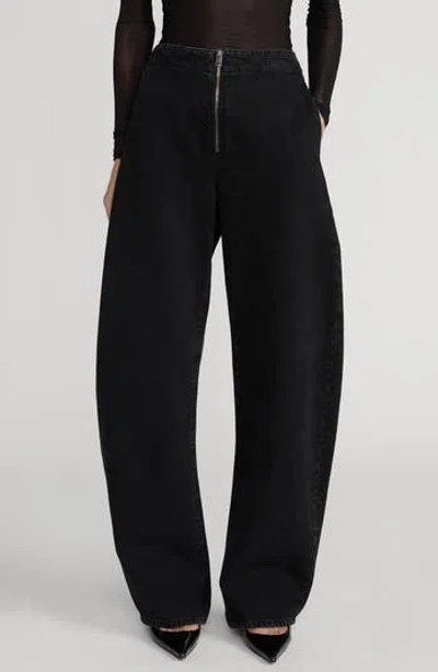 Frame The Zip Straight Leg Jeans In Black