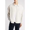 Frame Thermal Button-up Shirt In Off White