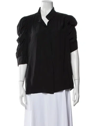 Pre-owned Frame Three-quarter Sleeve Blouse In Black