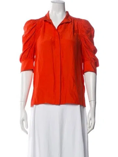 Pre-owned Frame Three-quarter Sleeve Blouse In Blue