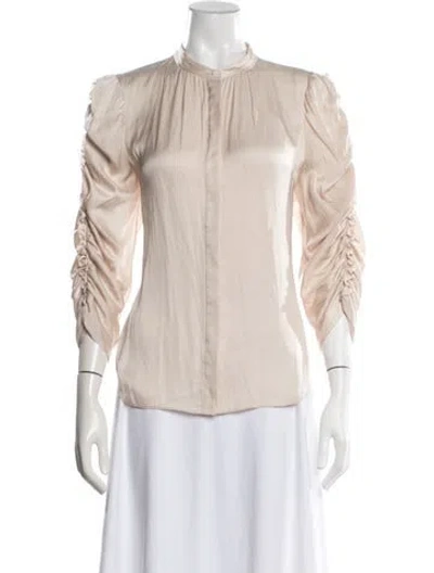 Pre-owned Frame Three-quarter Sleeve Blouse In Neutral