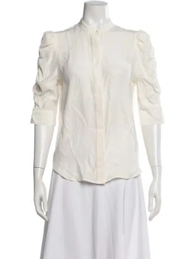 Pre-owned Frame Three-quarter Sleeve Blouse In Neutrals