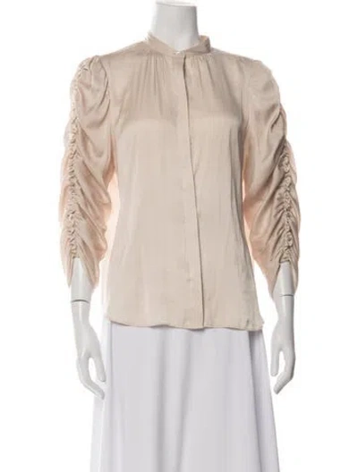 Pre-owned Frame Three-quarter Sleeve Blouse In Neutrals