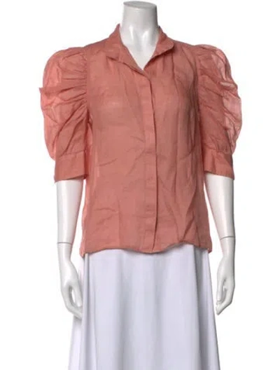 Pre-owned Frame Three-quarter Sleeve Blouse In Pink