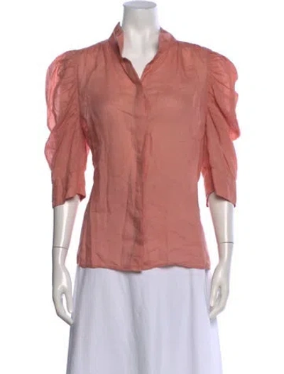 Pre-owned Frame Three-quarter Sleeve Blouse In Pink