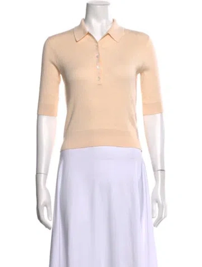 Pre-owned Frame Three-quarter Sleeve Polo In Neutrals