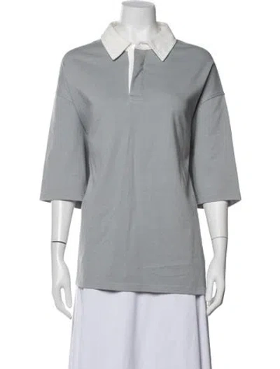 Pre-owned Frame Three-quarter Sleeve Polo W/ Tags In Grey