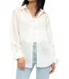 Frame Tie Front Blouse In Bone In White