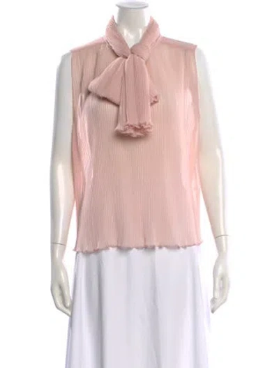 Pre-owned Frame Tie Neck Sleeveless Blouse In Pink