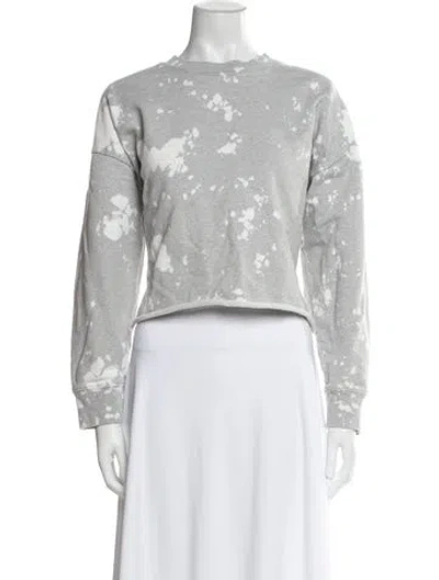 Pre-owned Frame Tie-dye Print Crew Neck Sweater In Gray