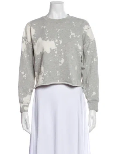 Pre-owned Frame Tie-dye Print Crew Neck Sweatshirt In Gray