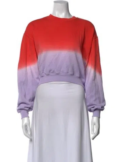 Pre-owned Frame Tie-dye Print Crew Neck Sweatshirt In Red