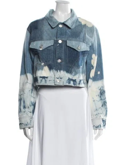 Pre-owned Frame Tie-dye Print Denim Jacket In Blue