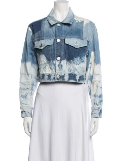 Pre-owned Frame Tie-dye Print Denim Jacket In Blue