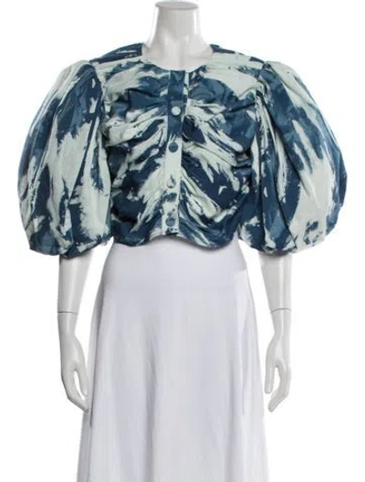 Pre-owned Frame Tie-dye Print Jacket W/ Tags In Blue