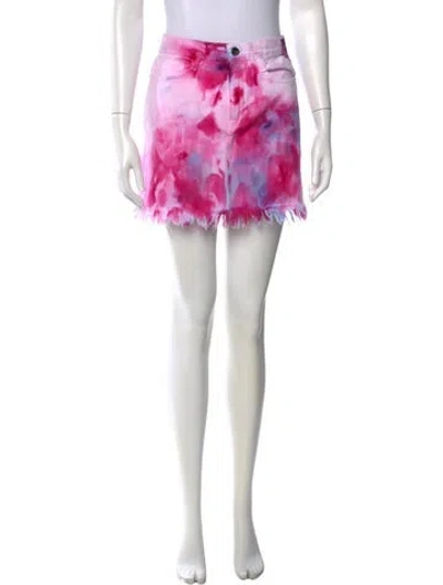 Pre-owned Frame Tie-dye Print Mini Skirt In Pink