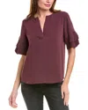 Frame Denim Tiered Ruffle Blouse In Purple