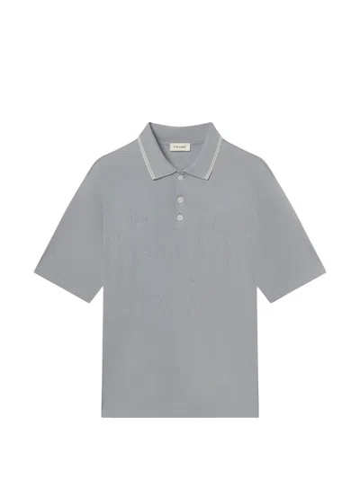 Frame Tipping-detail Polo Shirt In Gray