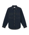 Frame The Trapunto Denim Overshirt In Black