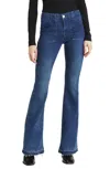 Frame Trapunto St. Le High Flare Jean In Aurora In Blue