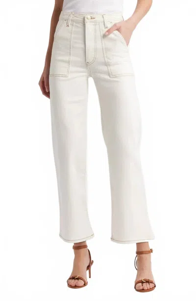 Frame Trapunto Straight Jean In Au Natural Clean In White