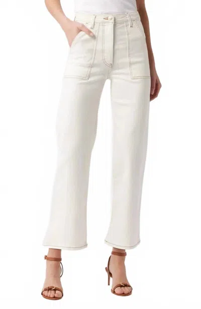 Frame Trapunto Straight Jeans In Au Natural Clean In Multi