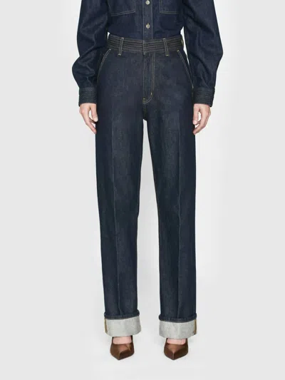 FRAME TRAPUNTO TROUSER IN RINSE