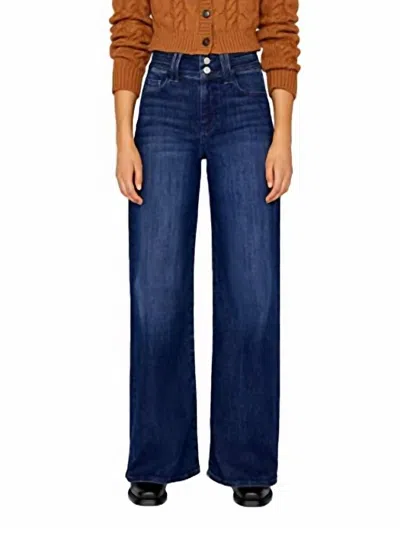 Frame Triple Binding Flare Wide Leg Jeans In Blue