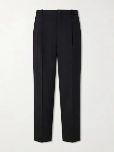 Frame Tropical Straight-leg Wool Trousers In Black
