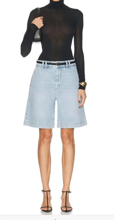 Frame Trouser Denim Shorts In Shudder In Blue