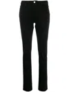 Frame Sylvie Slender High-rise Straight Jeans In Black