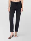 Frame The Pencil Crop High Waist Ankle Slim Straight Leg Jeans In Black