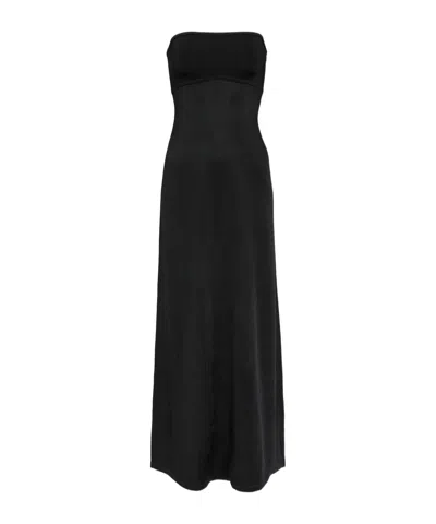 Frame Tube Knitted Maxi Dress In Black