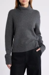 Frame Cashmere Turtleneck Sweater In Charcoal Heather