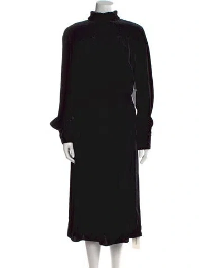 Pre-owned Frame Turtleneck Long Dress In Black