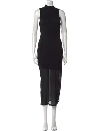 Pre-owned Frame Turtleneck Long Dress In Black