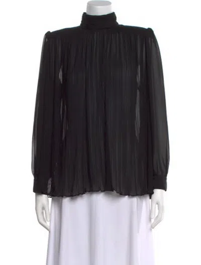 Pre-owned Frame Turtleneck Long Sleeve Blouse W/ Tags In Black