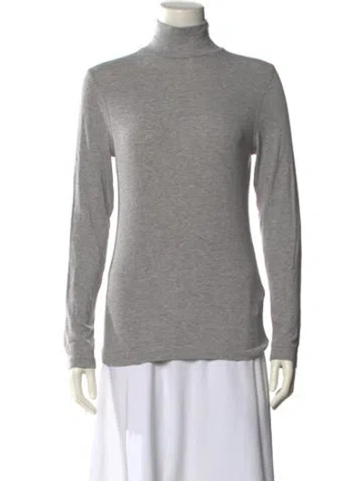 Pre-owned Frame Turtleneck Long Sleeve Top In Gray