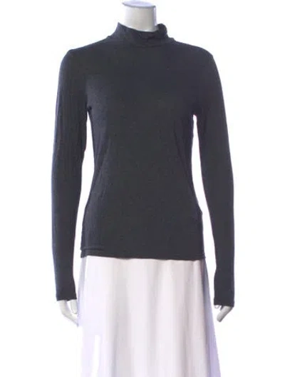 Pre-owned Frame Turtleneck Long Sleeve Top In Grey