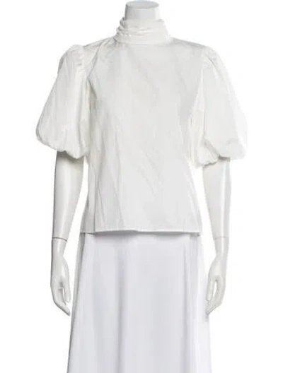 Pre-owned Frame Turtleneck Short Sleeve Top In White