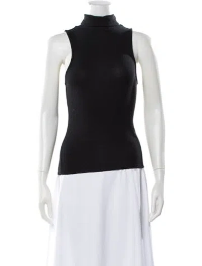 Pre-owned Frame Turtleneck Sleeveless Top In Black