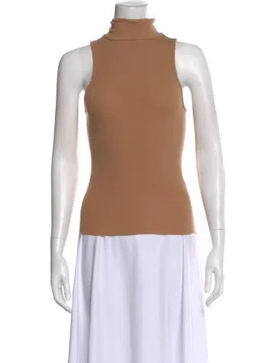 Pre-owned Frame Turtleneck Sleeveless Top In Neutral