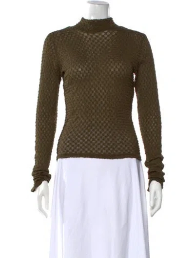 Pre-owned Frame Turtleneck Sweater In Green
